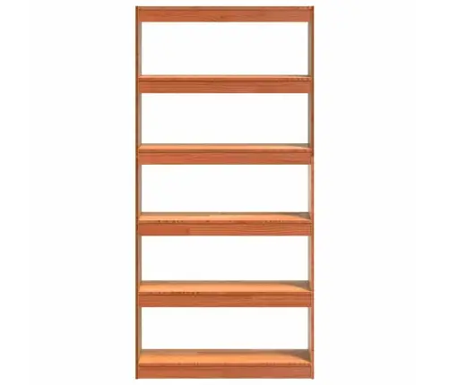 Grāmatplaukts Vaks Brūns 80 X 30 X 167,5 Cm Ciets Priedes Koks Vidaxl