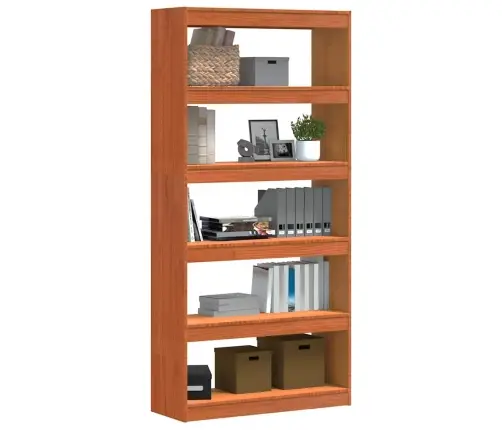 Grāmatplaukts Vaks Brūns 80 X 30 X 167,5 Cm Ciets Priedes Koks Vidaxl