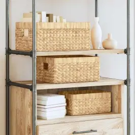 Glabāšanas Grozi 3 Pcs Dabiska 40 X 30 X 18 Cm Ūdens Hiacintes Vidaxl