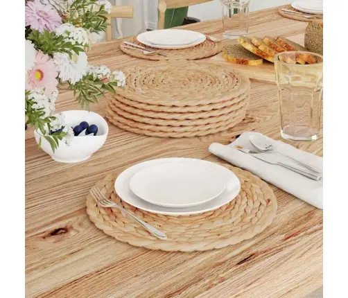 Apvalūs Pinti Staltiesės 10 Pcs Natūrali Ø 30 Cm