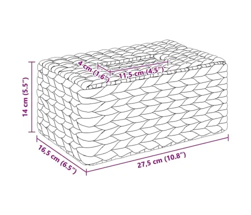 Salvetes Kastes Vāki 2 Pcs Ūdens Hiacintes 27.5 X 16.5 X 14 Cm Vidaxl