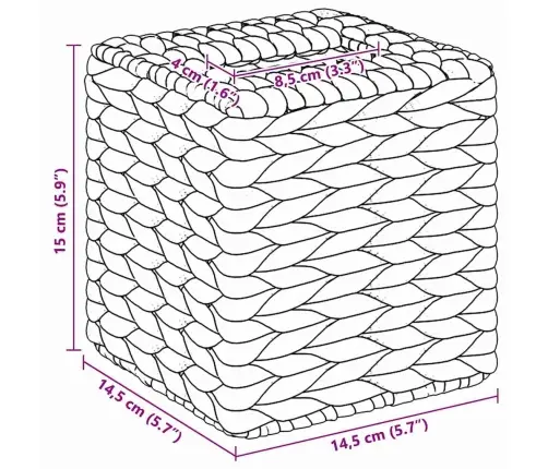Servetėlių Dėžutės Dangčiai 2 Pcs Vandens Hiacintas Natūrali