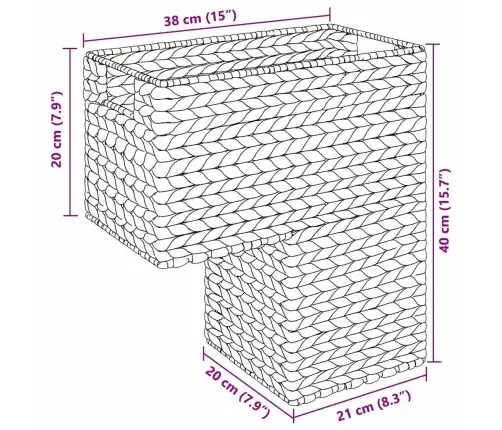 Krepšys Ant Laiptų Natūrali 38 X 20 X 40 Cm Vandens Hiacintas