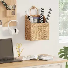 Karājošais Grozs Dabiska 30 X 17,5 X 49,5 Cm Ūdens Hiacintes Vidaxl