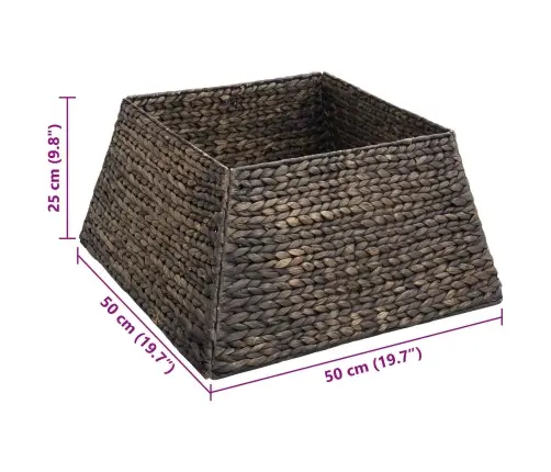 Ziemassvētku Koka Apmale Melna 50 X 50 X 25 Cm Ūdens Hiacintes Vidaxl