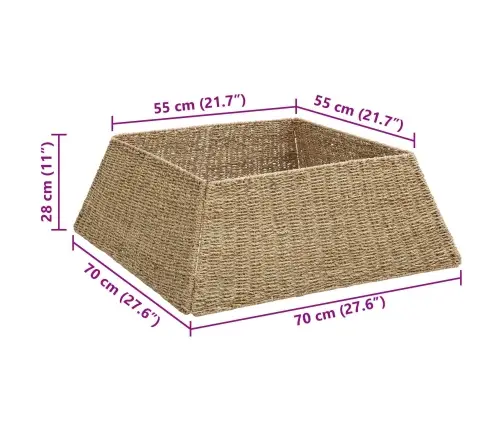 Ziemassvētku Koka Apmale Brūna 70 X 70 X 28 Cm Jūras Zāle Vidaxl