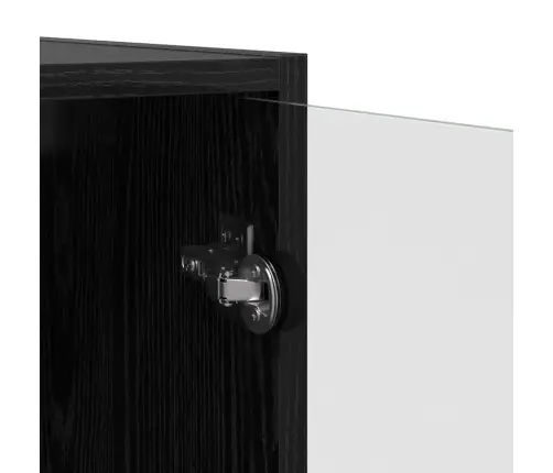 Augstais Skapītis Melns Ozolkoks 68 X 37 X 142 Cm Vidaxl