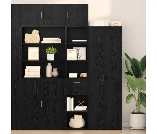 Aukštas Spintelė Su Stalčių Juodas Ąžuolas 40 X 42,5 X 185 Cm