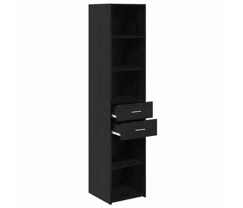 Aukštas Spintelė Su Stalčių Juodas Ąžuolas 40 X 42,5 X 185 Cm