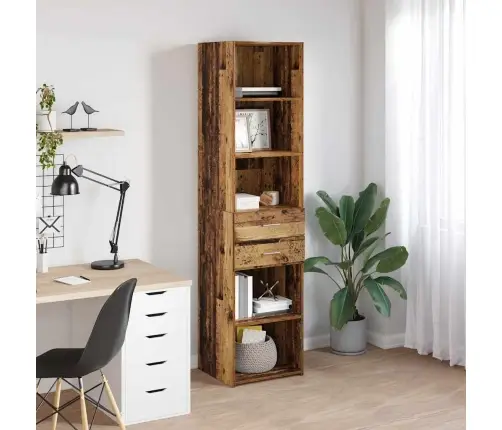 Augstais Skapītis Ar Atvilktni Vecs Koks 45 X 42,5 X 185 Cm Vidaxl