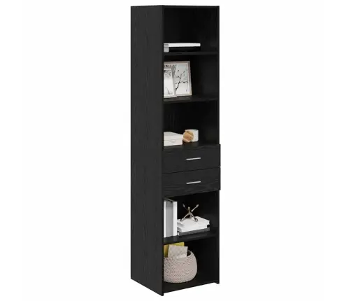 Aukštas Spintelė Su Stalčių Juodas Ąžuolas 45 X 42,5 X 185 Cm