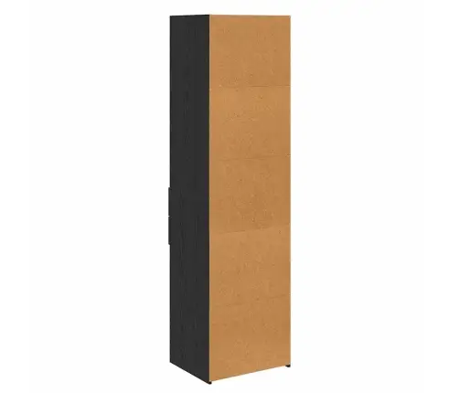 Augstais Skapītis Melns Ozolkoks 50 X 42,5 X 185 Cm Vidaxl