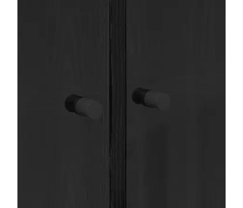 Augstais Skapītis 2 Pcs Melns Ozolkoks 136 X 37 X 142 Cm Vidaxl