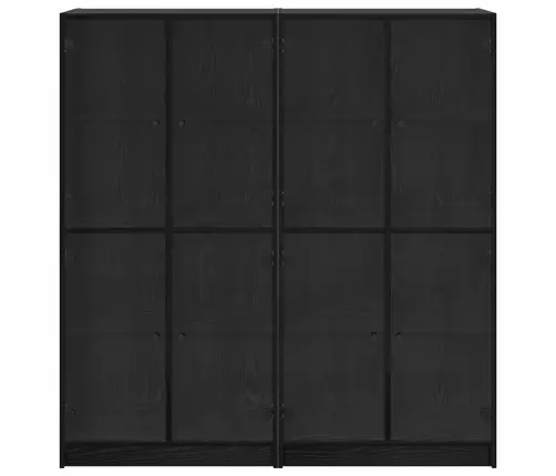 Augstais Skapītis 2 Pcs Melns Ozolkoks 136 X 37 X 142 Cm Vidaxl