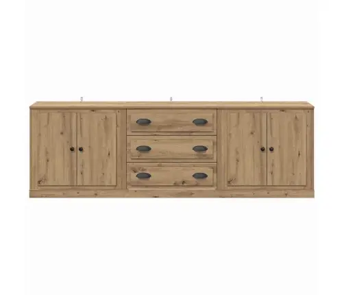 Šoninės Lentynos 3 Pcs Senovinis Medis 210 X 35,5 X 67,5 Cm