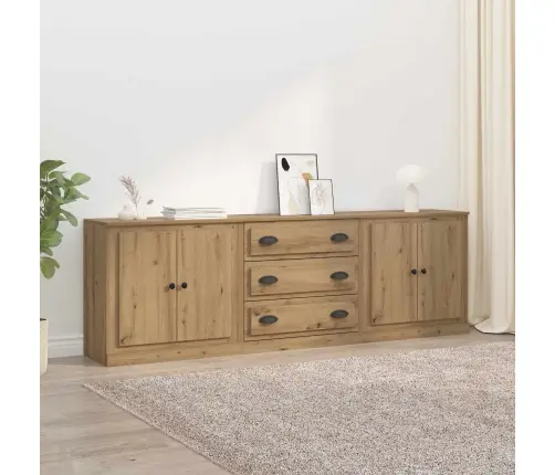 Kappide Külgedel 3 Pcs Käsitööpuu 70 X 35,5 X 67,5 Cm Tehispuit