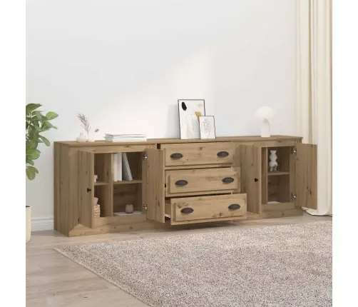 Kappide Külgedel 3 Pcs Käsitööpuu 70 X 35,5 X 67,5 Cm Tehispuit