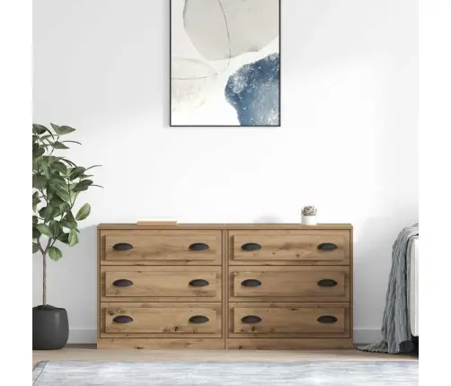 Sānu Skapji 2 Pcs Artisānā Ozols 70 X 35,5 X 67,5 Cm Vidaxl