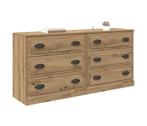 Sānu Skapji 2 Pcs Artisānā Ozols 70 X 35,5 X 67,5 Cm Vidaxl