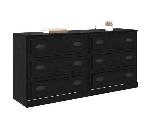 Kappide Külgedel 2 Pcs Must Tamm 70 X 35,5 X 67,5 Cm Tehispuit