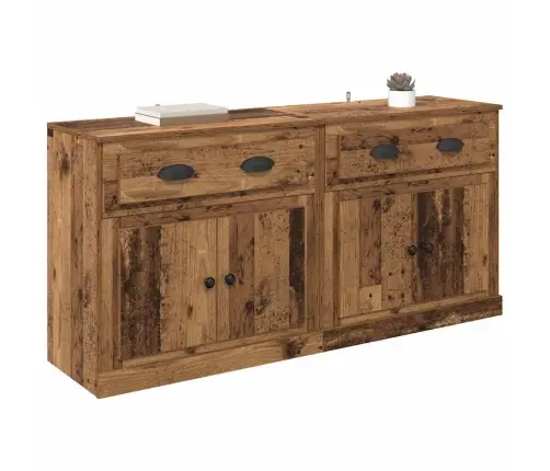 Kappide Külgedel 2 Pcs Vana Puit 70 X 35,5 X 67,5 Cm Tehispuit