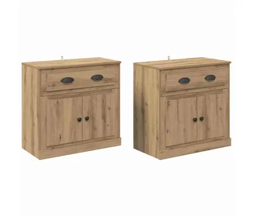 Sānu Skapji 2 Pcs Artisānā Ozols 70 X 35,5 X 67,5 Cm Vidaxl