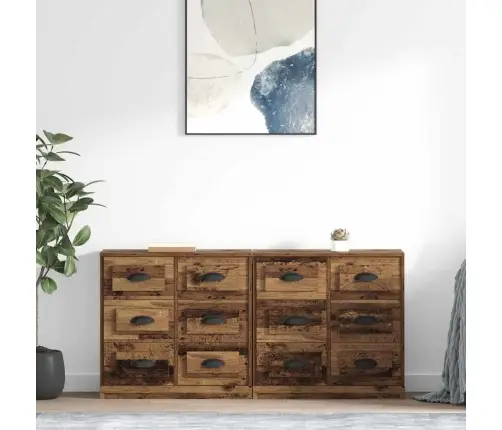 Sānu Skapji Ar Atvilktni 2 Pcs Vecs Koks 70 X 35,5 X 67,5 Cm Vidaxl