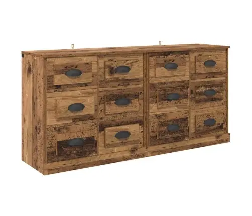 Sānu Skapji Ar Atvilktni 2 Pcs Vecs Koks 70 X 35,5 X 67,5 Cm Vidaxl