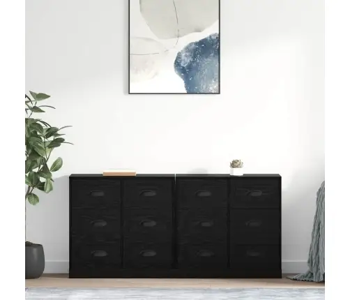 Šoninės Lentynos 2 Pcs Juodas Ąžuolas 70 X 35,5 X 67,5 Cm