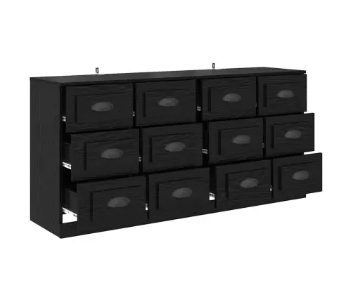 Šoninės Lentynos 2 Pcs Juodas Ąžuolas 70 X 35,5 X 67,5 Cm