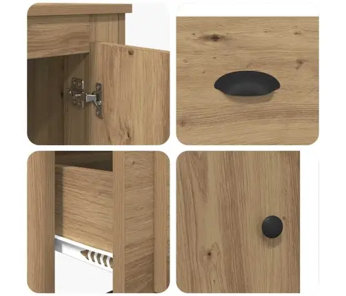 Aukštas Spintelė 3 Pcs Amatininkų Ąžuolas Apdirbta Mediena