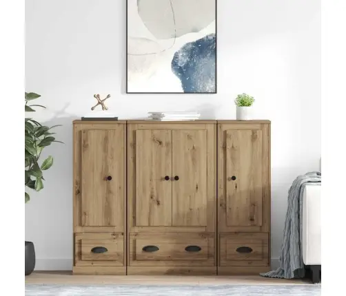 Aukštas Spintelė 3 Pcs Amatininkų Ąžuolas Apdirbta Mediena