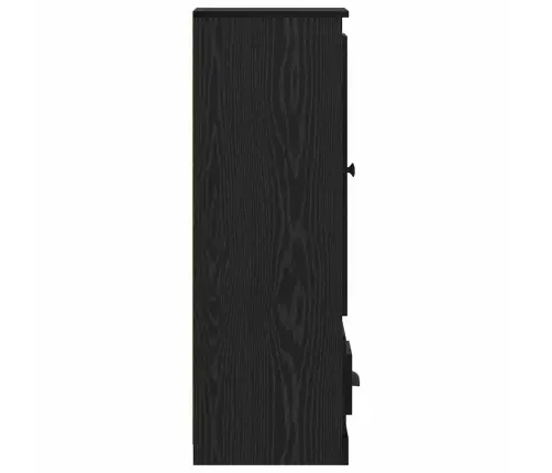 Puse Ar Atvilktni 3 Pcs Melns Ozolkoks Inženierijas Koks Vidaxl