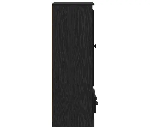 Augstais Skapītis 3 Pcs Melns Ozolkoks 35 X 60 X 103,5 Cm Vidaxl