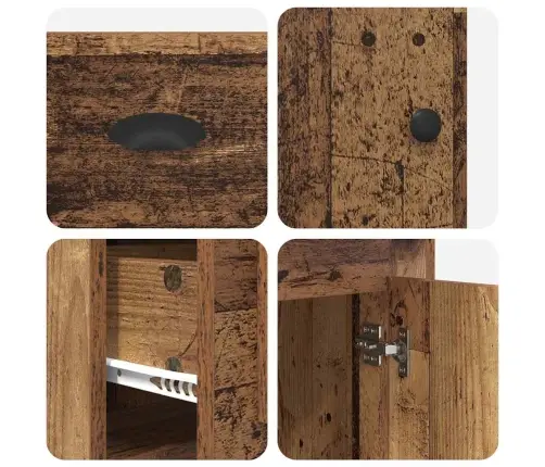 Galda Ar Skapīti Vecs Koks 154,5 X 50 X 75 Cm Inženierijas Koks Vidaxl