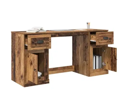 Galda Ar Skapīti Vecs Koks 154,5 X 50 X 75 Cm Inženierijas Koks Vidaxl