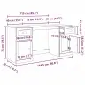 Galda Ar Skapīti Vecs Koks 154,5 X 50 X 75 Cm Inženierijas Koks Vidaxl