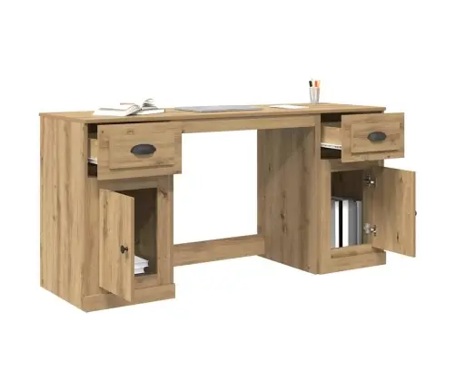 Galda Ar Skapīti Ar Atvilktni Artisānā Ozols 154,5 X 50 X 75 Cm Vidaxl