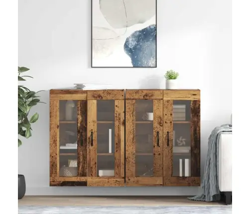 Sienā Uzstādītie Skapji 2 Pcs Vecs Koks 69,5 X 34 X 90 Cm Vidaxl