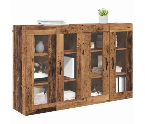 Sienā Uzstādītie Skapji 2 Pcs Vecs Koks 69,5 X 34 X 90 Cm Vidaxl