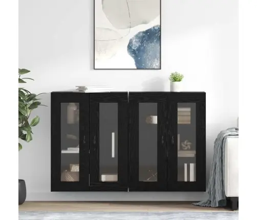 Seinakapid 2 Pcs Must Tamm 69,5 X 34 X 90 Cm Tehispuit