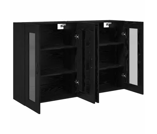 Seinakapid 2 Pcs Must Tamm 69,5 X 34 X 90 Cm Tehispuit