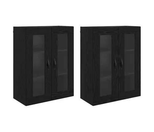 Seinakapid 2 Pcs Must Tamm 69,5 X 34 X 90 Cm Tehispuit