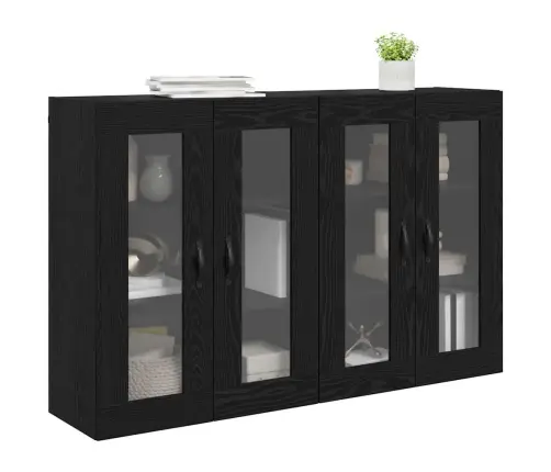 Seinakapid 2 Pcs Must Tamm 69,5 X 34 X 90 Cm Tehispuit