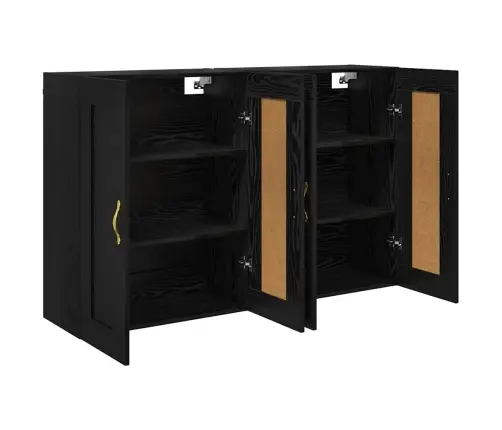 Sienas Skapji 2 Pcs Melns Ozolkoks 69,5 X 34 X 90 Cm Vidaxl