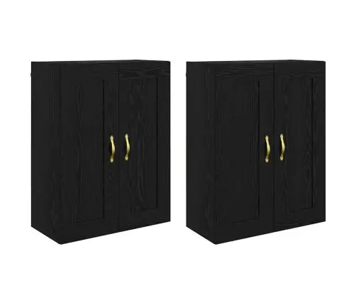 Sienas Skapji 2 Pcs Melns Ozolkoks 69,5 X 34 X 90 Cm Vidaxl