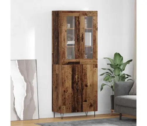 Augstais Skapītis Vecs Koks 69,5 X 34 X 180 Cm Vidaxl