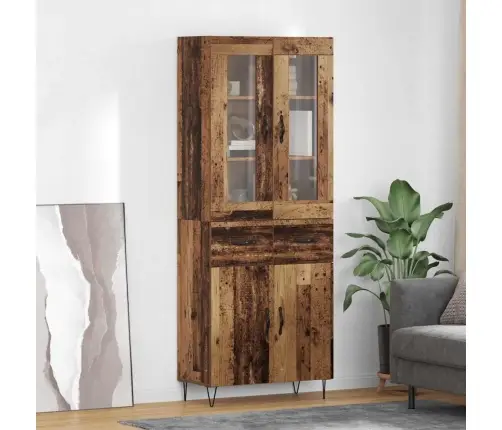 Augstais Skapītis Ar Atvilktni Vecs Koks 69,5 X 34 X 180 Cm Vidaxl