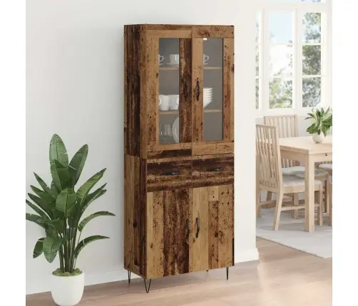 Augstais Skapītis Ar Atvilktni Vecs Koks 69,5 X 34 X 180 Cm Vidaxl