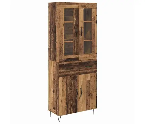 Augstais Skapītis Ar Atvilktni Vecs Koks 69,5 X 34 X 180 Cm Vidaxl